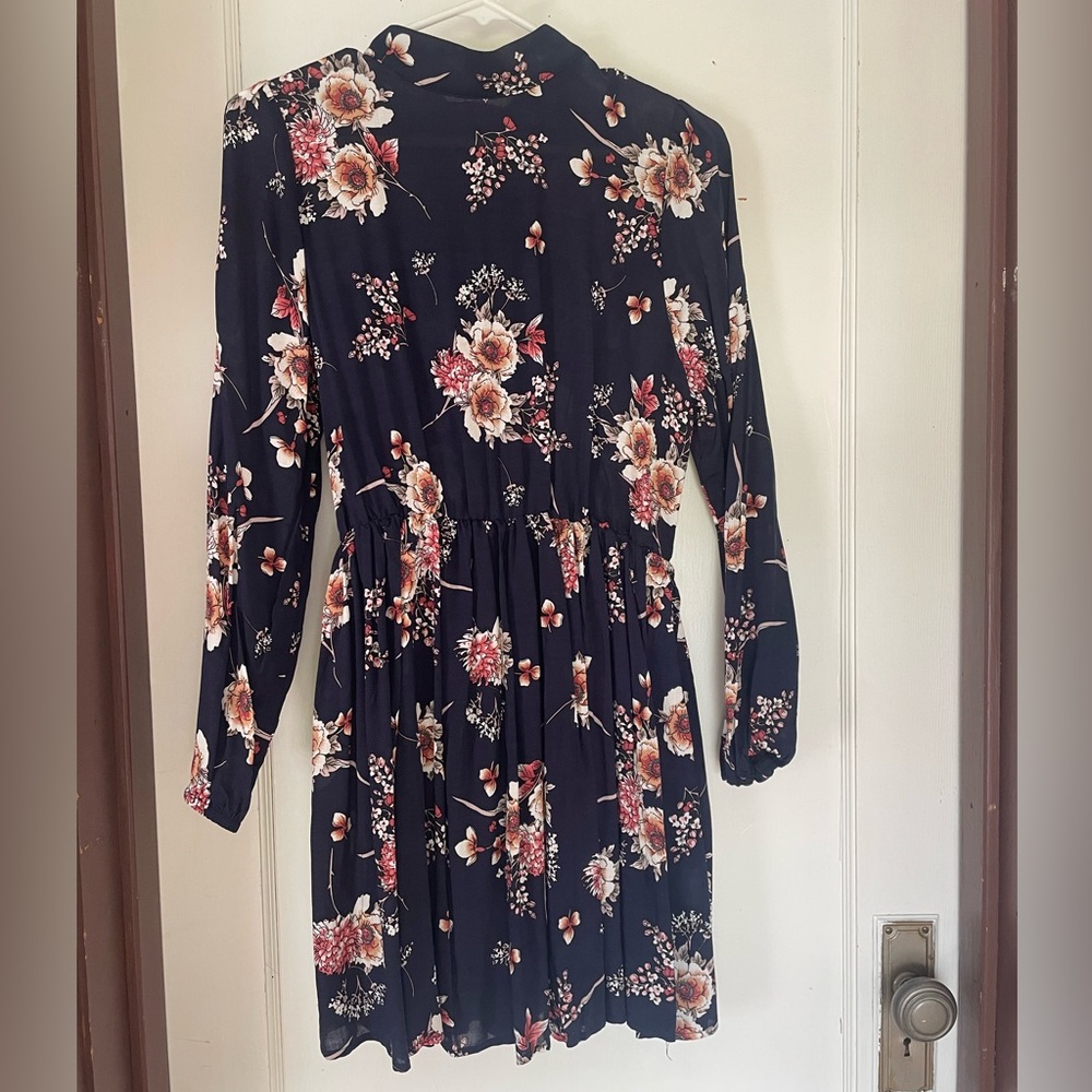 Mini long sleeve print dress